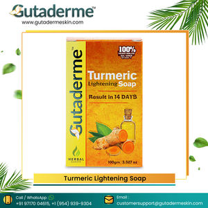 Savon de soins de la peau au curcuma de marque privée de haute qualité savon blanchissant aux herbes Gutaderme de l'Inde forme solide - Product Image 2