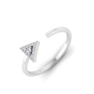 แหวนเพชรโมอิสสำหรับงานหมั้นวงแหวนแต่งงานสีขาวทอง10K ประดับเพชรโมอิสซานไนต์ทรงกลมสวยงาม