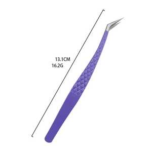 Nouvel ensemble de pinces à extensions de cils de précision en acier inoxydable avec pointe en fibre violette 2025, qualité allemande, pointues pour outils de cils - Product Image 3