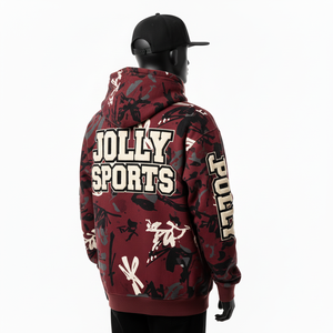 Sudadera con Capucha Premium de Felpa de 330 GSM, Cierre Completo, Camuflaje Urbano, Marrón y Negro, con Logotipo Bordado Personalizado - Product Image 4