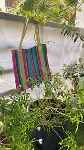 Métier à tisser manuel à la mode écologique personnalisé sacs de plage et cosmétiques recyclés étuis à provisions à rayures tissés en plastique à fermeture éclair réutilisables - Product Image 4