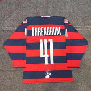 เสื้อโพลีเอสเตอร์ระบายอากาศสำหรับเล่นฮอกกี้น้ำแข็งผ้าทอลายทแยงปักโลโก้ตามสั่งเสื้อฮอกกี้น้ำแข็งสำหรับ100% - Product Image 2
