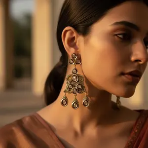 Pendentif/collier en cuivre vintage en forme de larme avec quartz - Cadeau religieux tendance - Product Image 3