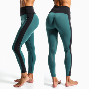 Mallas deportivas de cintura alta para yoga y gimnasio para mujer, pantalones de tela estirables de compresión superior con cintura media y patrón estampado - Product Image 5