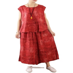 Robe longue en lin pour femme, nouvelle Collection d'été élégante Tie Dye, ample, ajustée, élégante, avec pantalon - Product Image 1