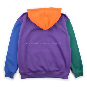 ผู้ผลิตเสื้อฮู้ดดี้สตรีทแวร์แบบกำหนดเอง สีบล็อก พิมพ์ลายสกรีนบนผ้าฟลีซ เสื้อฮู้ดดี้แบบสวมหัวสีบล็อก - Product Image 3