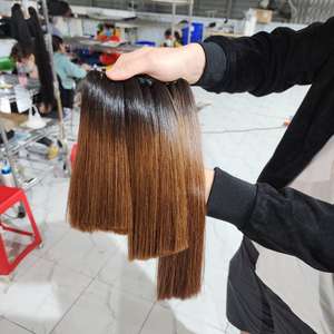 Raw vietnamita hueso recto sin procesar virgen marrón Borgoña Color de alta calidad vietnamita cutícula alineada crudo cabello humano suave - Product Image 4