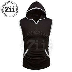 Sudaderas con capucha ligeras para gimnasio y fitness para hombre, estampados sólidos de secado rápido, todas las estaciones, anticontracción, talla grande, ¡MOQ bajo! Hecho poliéster/algodón - Product Image 5