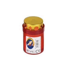20 Velas Votivas con Cubierta Protectora Contra la Lluvia. Luces Religiosas de Polipropileno. Iconos de la Virgen María. Cajas de 40 piezas. Hecho en Italia - Product Image 1