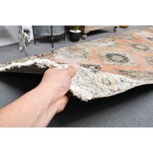 Alfombra turca Vintage de 4,2x12,7 pies, hecha a mano, naranja, Beige, lana, felpa, altura, Patchwork Rectangular para sala de estar, pasillo, látex - Product Image 3