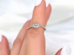 แหวนเพชรโมอิสธรรมชาติทรงกลมพร้อม925แหวนหรูหราทำด้วยมือสำหรับผู้หญิงและเด็กผู้หญิงของขวัญพิเศษ - Product Image 6