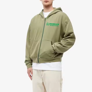 Nouveau design 2026 – Sweats à capuche unisexes zippés en polaire/tissu éponge respirant et à séchage rapide, teints en pièce pour l'hiver - Product Image 4