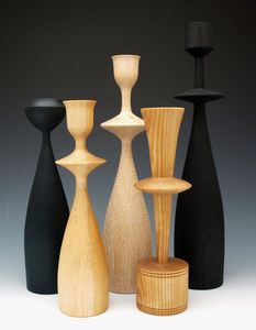 Portavelas de madera para decoración del hogar, portavelas para fiestas, bodas lujosas, de madera pura - Product Image 1