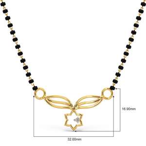 Collar con Colgante de Mangal Sutra de Doble Aro en Oro de 18K con Cadenas para Mujer, Diseño Minimalista para Uso Diario - Product Image 5