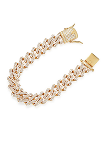 Pulsera Cubana de Moissanita de 12 mm, Chapada en Oro de 14K y Rodio, Cadena Cubana de Eslabones Estilo Hip Hop para Bodas, Aniversarios y Fiestas - Product Image 2