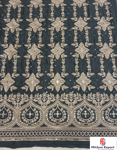 Tissu en velours brodé de paillettes élégant pour robes de soirée de luxe, robes de mariée, occasions spéciales, mode populaire au Qatar - Product Image 5