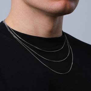 Collar de cadena de caja Chapado en plata de ley fina de 1,5mm, joyería ligera Unisex para hombres y mujeres, accesorio minimalista diario - Product Image 4