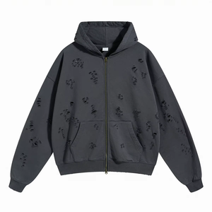 เสื้อมีฮู้ดผ้าฝ้าย100% น้ำหนักมากสำหรับผู้ชายเสื้อฮู้ดผ้าฝ้ายระบายอากาศได้ดีสไตล์วินเทจสำหรับผู้ชายและเป็นมิตรกับสิ่งแวดล้อมสำหรับทุกเพศ - Product Image 1