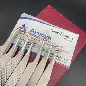 Juego de pinzas de doble tono de alta calidad al por mayor pinzas de extensión de pestañas de agarre de diamante de acero inoxidable sostenibles - Product Image 5
