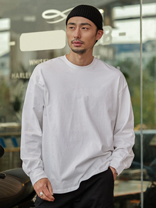 T-shirt unisexe à manches longues, basique, uni, rose et blanc, personnalisable avec impression OEM, pour homme et femme. - Product Image 6