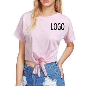 Nuevas llegadas Tops cortos de fitness personalizados para mujeres Nueva moda elegante 100% algodón tops Camisetas de mujer en blanco al por mayor OEM - Product Image 6