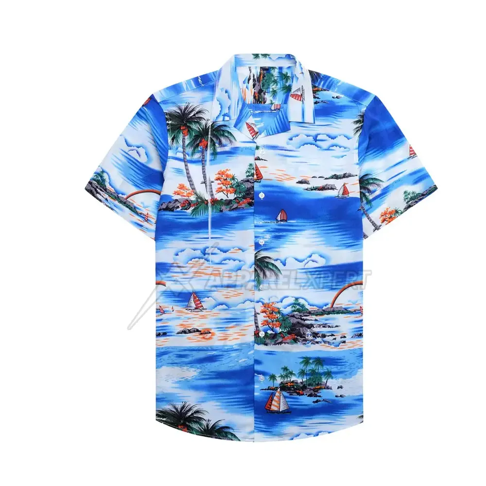 Casual Wear Breathable Men Beach Shirts For Sale Customized Logo Breathable Men Beach Shirts