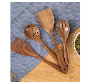 Fabriqué en Inde, respectueux de l'environnement, compatible lave-vaisselle, revêtement en résine, 11 pouces, cuillères à salade modernes, cuisine à domicile - Product Image 1