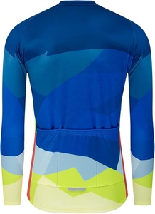 Maillot de Ciclismo Sublimado para Hombre, Invierno, Térmico, Forro Polar, Manga Larga, Camiseta de Ciclismo Cortavientos con 3 Bolsillos - Product Image 2