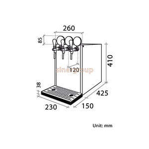 Enfriador de agua de mostrador Polares de 3 vías para agua fría + temperatura ambiente + agua fría con gas, 60lt./h. Enfriamiento de banco de hielo sin válvula solenoide - Product Image 4