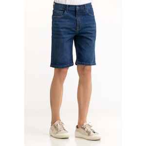 Pantalones Cortos Deportivos para Hombre, Color Azul Oscuro, 100% Algodón, Cintura Media, Estilo Urbano, Lavados, Cómodos, con Logotipo en la Rodilla, Modelo MN-SHT-SS23-001 B - Product Image 2