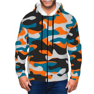 Sweat-shirt à capuche zippé surdimensionné pour homme, personnalisé, entièrement imprimé, en polaire 100 % polyester épais 300 g/m², respirant et écologique - Product Image 1