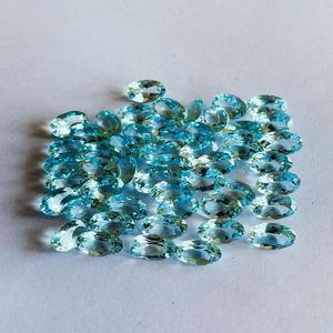 Piedra preciosa de Aguamarina natural hecha a mano a granel, tamaño de forma de mezcla personalizado para hacer joyas, corte ovalado azul con certificado IGI - Product Image 1