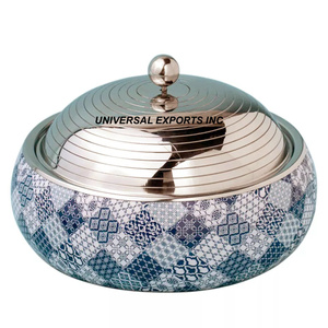 Casserole en métal de haute qualité, excellente qualité, fabrication artisanale, forme ronde, vaisselle design, chauffe-plat en métal. - Product Image 3
