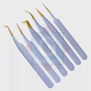Pinces à cils en acier inoxydable de haute qualité à marque privée, design personnalisé, pointes pointues, volume multifonctionnel, longueur 10 mm - Product Image 3