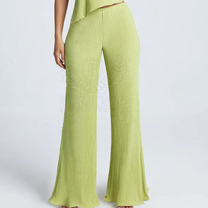 Pantalones Acampanados para Mujer con Logotipo Personalizado, Cintura Elástica, Ajuste Ceñido, Cintura Alta, Algodón Transpirable, Casuales y Elegantes, Venta al Por Mayor - Product Image 6
