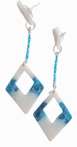 Boucles d'oreilles créoles vintage simples de créateur, unisexe, bijoux fins tendance, perles de verre en forme de cœur, perles naturelles, couleur personnalisable - Product Image 2