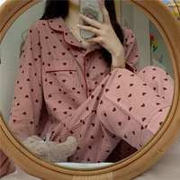 Piyama Wanita Lengan Panjang Celana Longgar Bahan Lembut Setelan Tidur Wanita Remaja Pakaian Tidur Nyaman Setelan Rumah