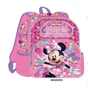 MINNIE 3D 16 \ "grande zaino da ragazza con paillettes e cinturini stampati con Logo personalizzabile in Nylon e Oxford in materiale chiusura con cerniera - Product Image 1