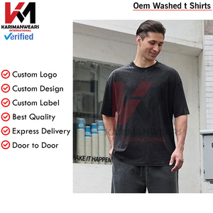Camisetas de algodón para hombre, Camisetas básicas sólidas de gran tamaño, de manga corta, informales, holgadas, con logotipo OEM, proveedor a granel - Product Image 5