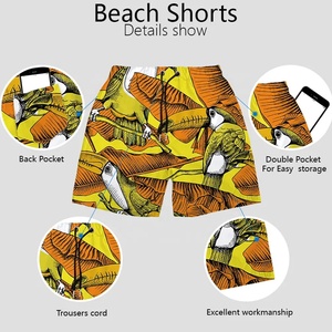 Pantalones largos de hombre a rayas estampados plátanos transpirables moda verano personalizados ropa de dormir corta color azul con bolsillos - Product Image 4