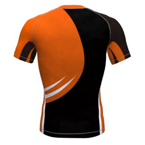 Sleeve <b>Compression</b>, Short/Half Men's Custom Shirts | Factory Made BJJ Rash Guard Men Half Sleeve Rash Guard Sublimation - Product Image 6