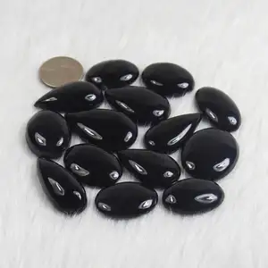 Pedra preciosa de obsidiana preta natural Cabochões de obsidiana preta para fazer pingente cabochão artesanal Pedra preciosa solta Pedra preciosa por atacado