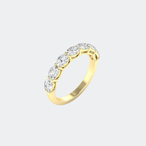 Anillo de Media Eternidad con Corte Ovalado de 1.00 Quilates, Diamante Cultivado en Laboratorio, Color D E F, Claridad VVS VS, Oro Blanco, Oro Rosa, Joyería para Mujer - Product Image 3