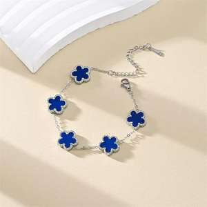 Brazalete de Plata 925 de Lujo con Flores de Ágata Multicolor, Brazalete de Plata 925 con Flores de Ágata a la Moda - Product Image 5