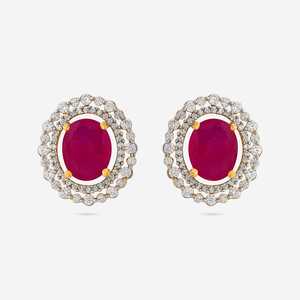 Boucles d'oreilles clous tendance en alliage de zinc, zircon, cuivre, diamant principal et perle sertie, style religieux et romantique, référence 185323, pour cadeau de fête - Product Image 1