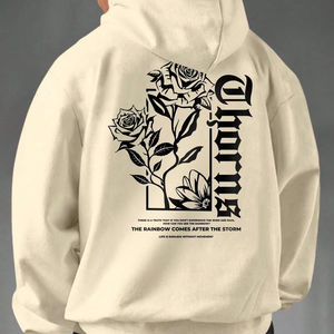 Sudadera con Capucha Transpirable de Invierno a la Moda con Comodidad Extra, Estampado Digital, Decoración con Cuentas, Material de Poliéster/Algodón, Unisex - Product Image 1