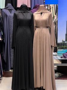 Abaya Musulmana Tradicional de Diseño Marroquí Negro, Hermosa, Hecha a Mano, Transpirable, Antiarrugas, con Cuello en V y Largo hasta el Tobillo, Dubai 2025 - Product Image 3