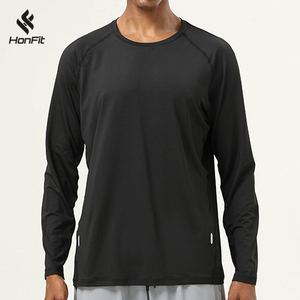 HONFIT Custom Logo Summer Breathable Quick Dry Male Activewear Blank Solid 180Gsm Casual Sports <strong>White</strong> Men's Long Sleeve T <strong>Shirt</strong> - Product Image 3
