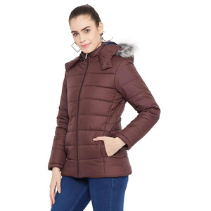Vestes bouffantes de meilleure qualité avec capuche en fourrure, manches longues en nylon, prix de gros, manteau d'hiver à vendre - Product Image 3