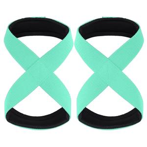 Sangles de poignet réglables personnalisées en coton Figure 8 pour l'haltérophilie, le soutien de la barre de main et la force - Product Image 1